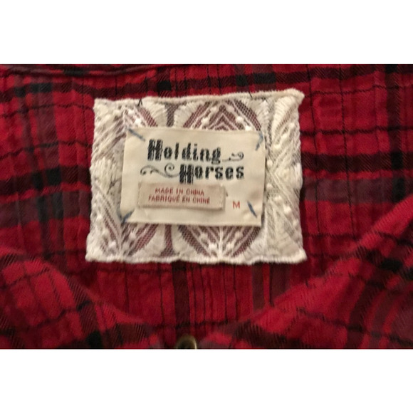 Anthropologie Holding Horses Women's Half Penny Red Plaid Tunic - Size Medium - Picture 5 of 10